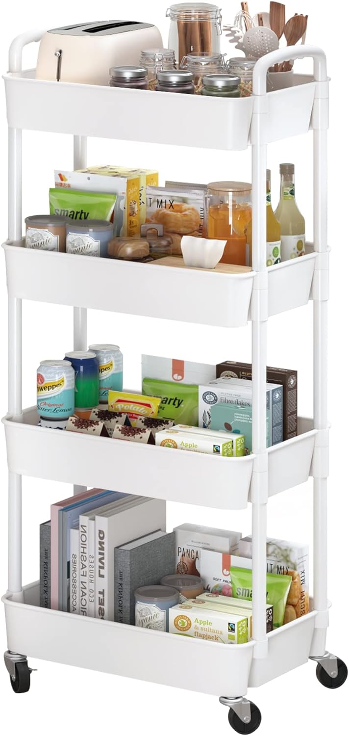Plastic Rolling Utility Cart, Storage Trolley, Movable Storage Organizer, Storage Cart -3 Tier Plastic Rolling Utility Cart, Storage Trolley, Movable Storage Organizer, Storage Cart -3 Tier